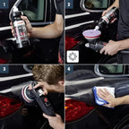 Schwarze flasche mit sona ultimate oil wax von sonax profiline ultimate cut mit roter und weißer etikettierung