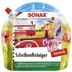 Sonax scheibenreiniger gebrauchsfertig 3l in bunter nachfüllpackung mit rotem verschluss und vintage van grafik