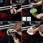 Anwendung von Sonax Profiline Perfect Finish 1l zur Fahrzeugpolitur mit Poliermaschine und Reinigungstuch von SONAX.