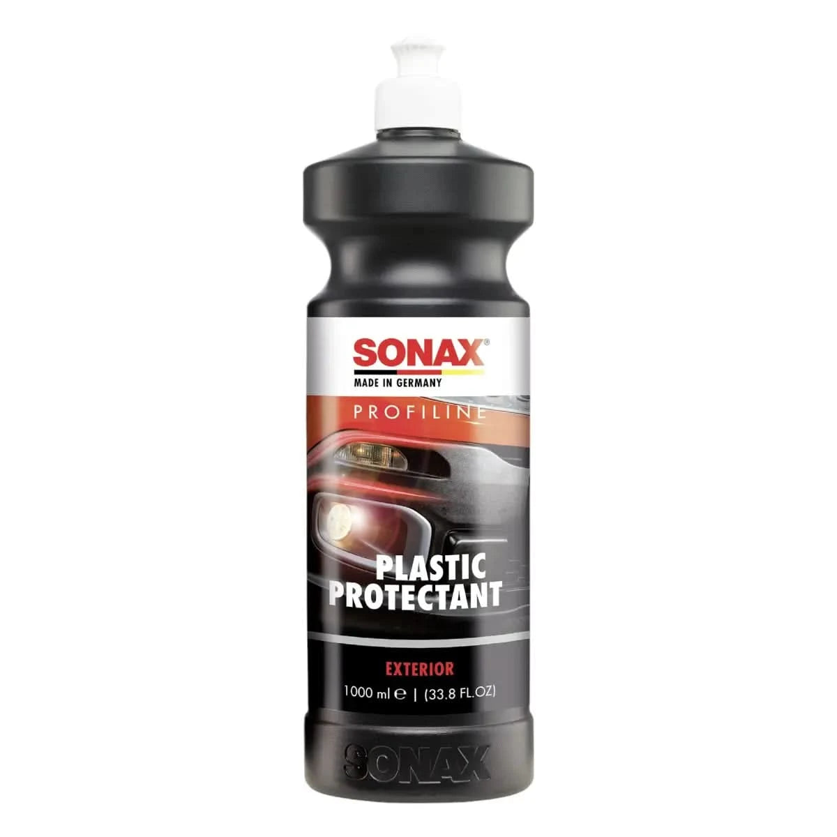 Schwarze plastikflasche sonax profiline plastic protectant 1000 ml für außenbereich zum schützen von kunststoff