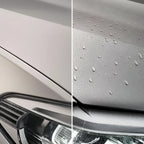 Sonax xtreme ceramic spray versiegelung 750ml auf mattem grauen autolack mit wasserperlen auf der oberfläche