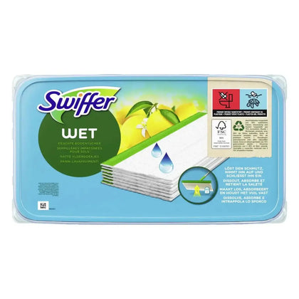 SWIFFER Salviette Umidificate Detergenti per Pavimenti al Limone 12 Pezzi