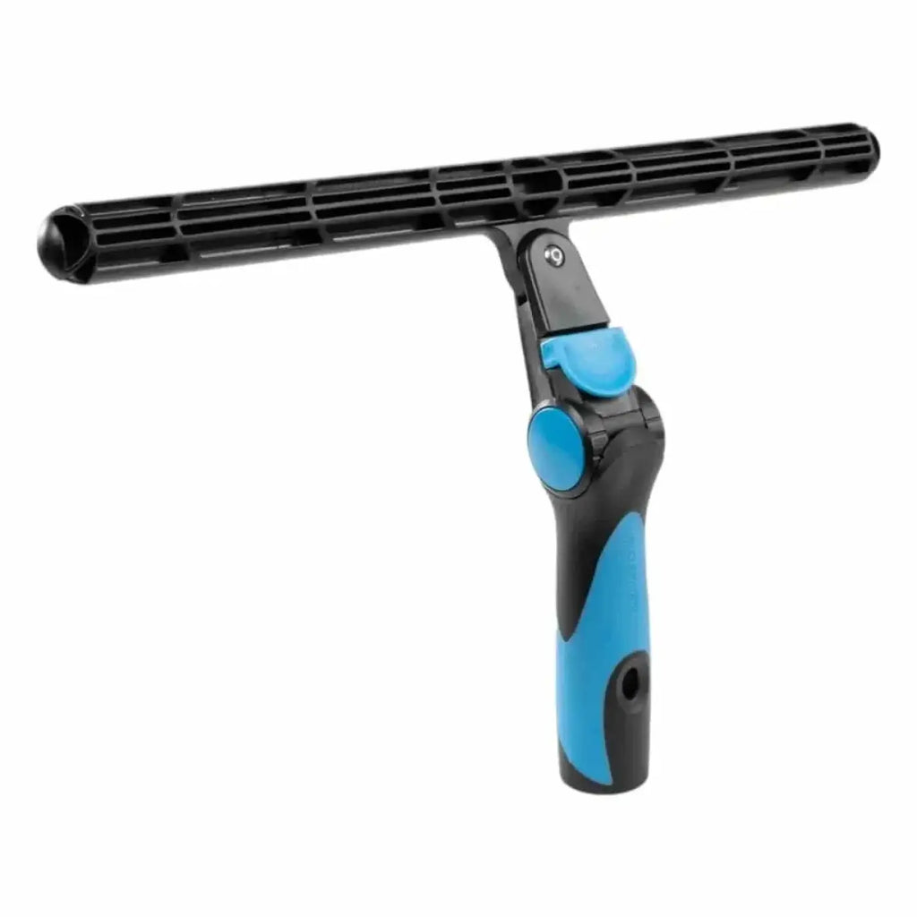Blau-schwarzer ergonomischer fensterwischer swiveltmaster schwenkmaster t-stange mit strukturiertem griffgriff