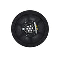Schwarzer gummitreibteller für pads bis 480 mm mit zentraler silberner sechseckplatte und metallverschluss von tennant
