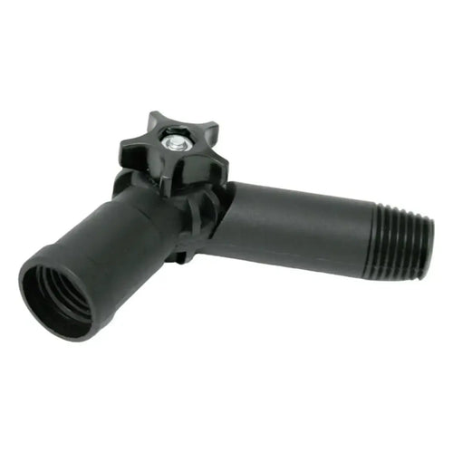 Schwarzer kunststoffrohrverbinder mit sternförmigem griff und gewindeenden unger hiflo multilink adapter ftgos