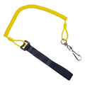 Unger lasso sicherungsseil sl010 gelbes spiralkabel mit schwarzem band und silbernem karabinerclip