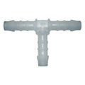 Weißer plastik t-förmiger ungerr nLite t-stück 5mm adapter 14954 mit geriffeltem struktur und gewindeten enden