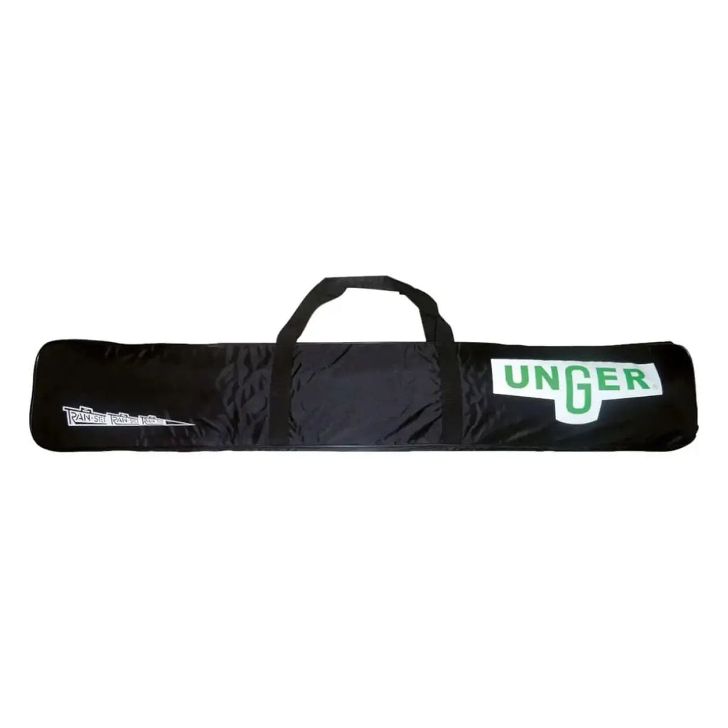 Schwarze unger nylon-tragetasche mit grün weißem logo für snowboard oder ski transport