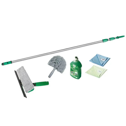 UNGER Kit di pulizia per giardini d'inverno, altezza di lavoro 6 m AK130