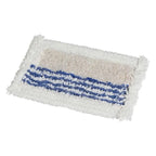 Vermop twix tronic wischmop 30 cm mit weiß blau gestreiftem badematte und flauschigen texturierten kanten