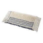 Creamfarbener badteppich mit navyblauen querstreifen und fransen passend zum vermop twixter classic wischmop 40cm