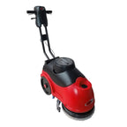 Rote und schwarze viper as380 reinigungsmaschine mit batterie und rundbürste für industrielle bodenreinigung