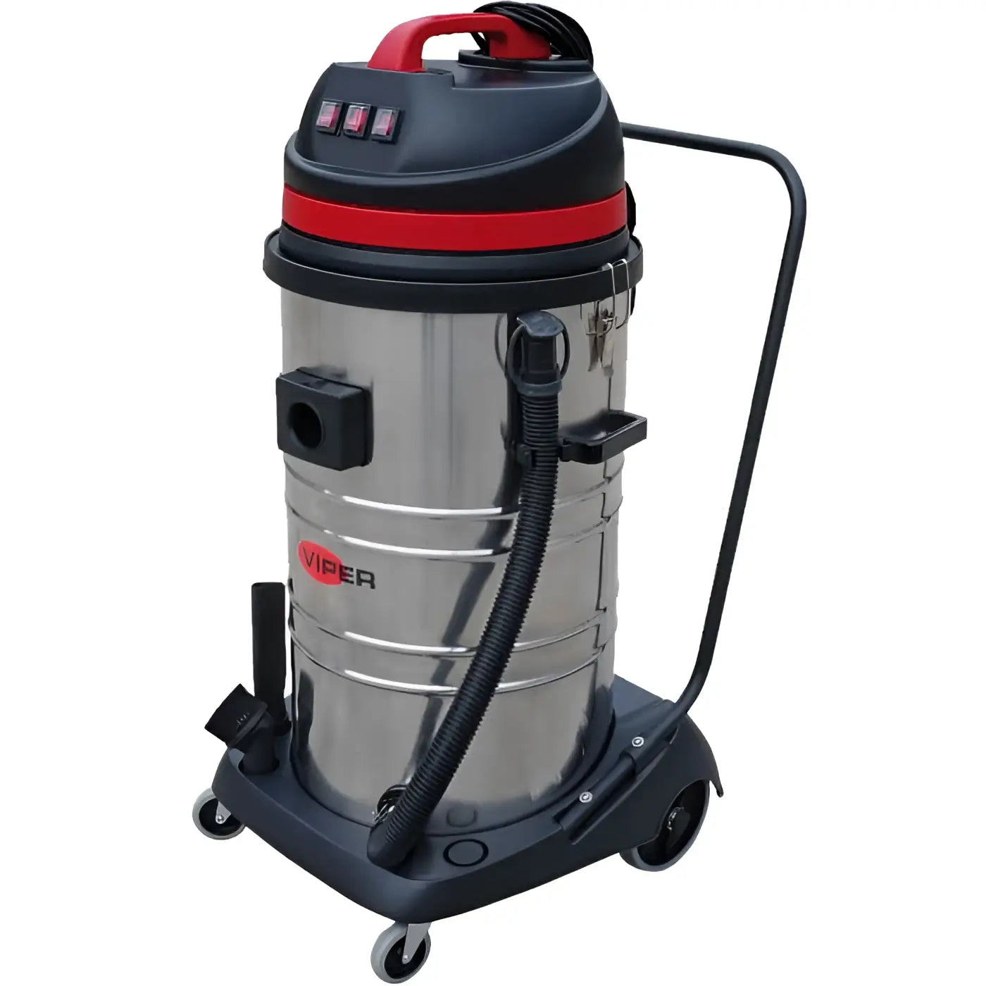 Roter und schwarzer viper nass-trockensauger lsu395-eu mit edelstahlgehäuse für industrielle reinigung