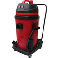 Roter und schwarzer viper nasssauger trockensauger lsu275 p mit robustem griff, flexiblem schlauch und rollenbasis
