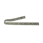 Grauer metall-gürtelriemen mit gleichmäßig verteilten löchern und gebogenem ende für abreissblatt urethan vorn tennant t5 71cm