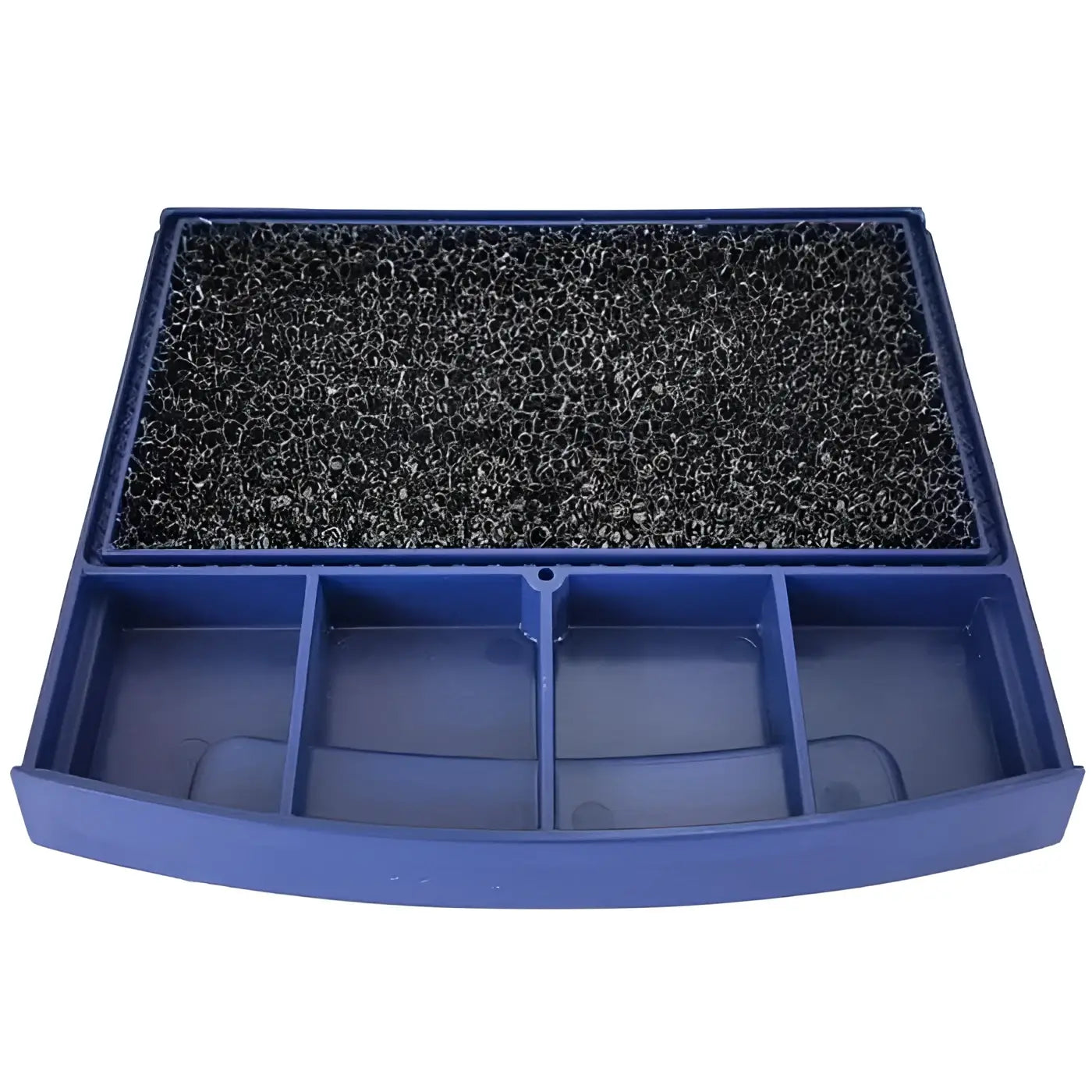 Blauer plastikfiltereinsatz mit schwarzem schwamm für wetrok abluftfilter monovac comfort 6