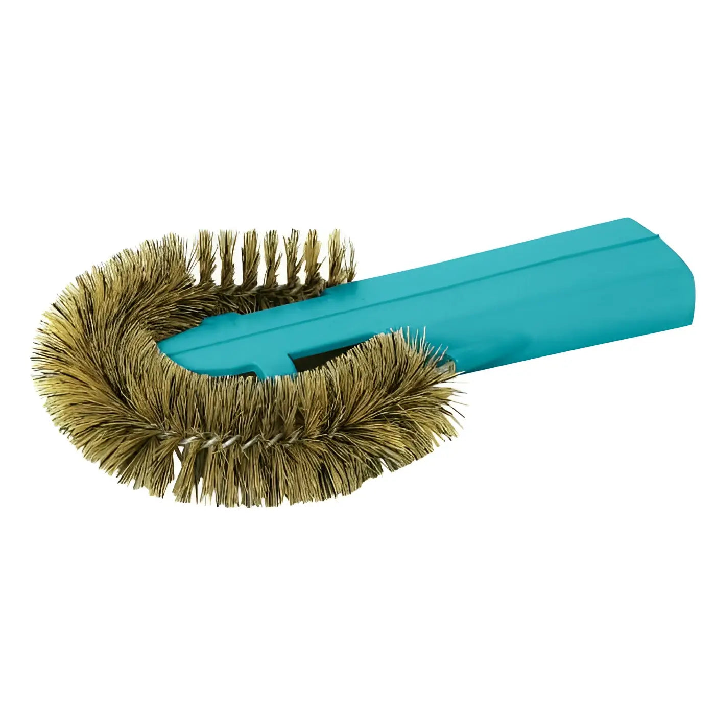 Turquoise plastikgriffbürste mit goldenen messingborsten in u-form für wetrok heizkörperdüse