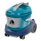 Wetrok monovac freedom kabelloser staubsauger in teal und blau mit grauen akzenten und punktemuster an der seite