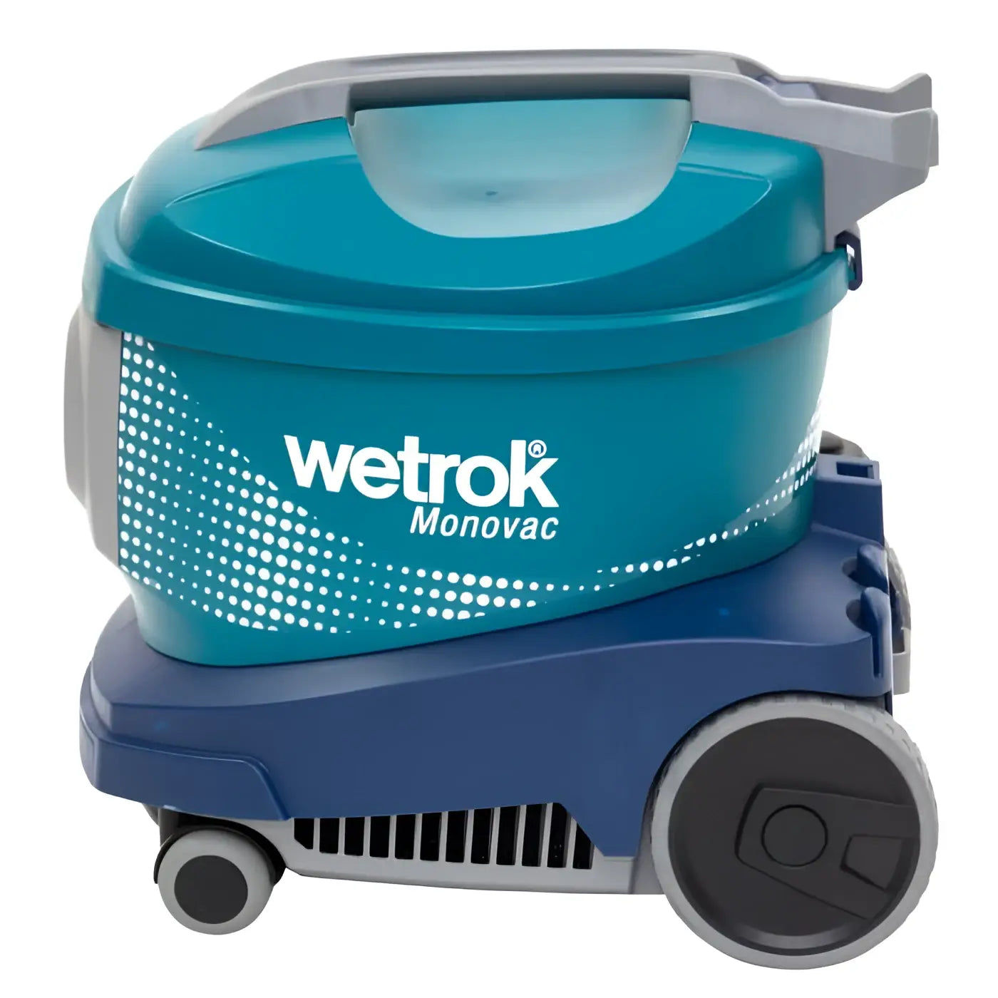 Teal und navyblaue wetrok monovac freedom kabelloser staubsauger mit grauen akzenten für nasse und trockene reinigung